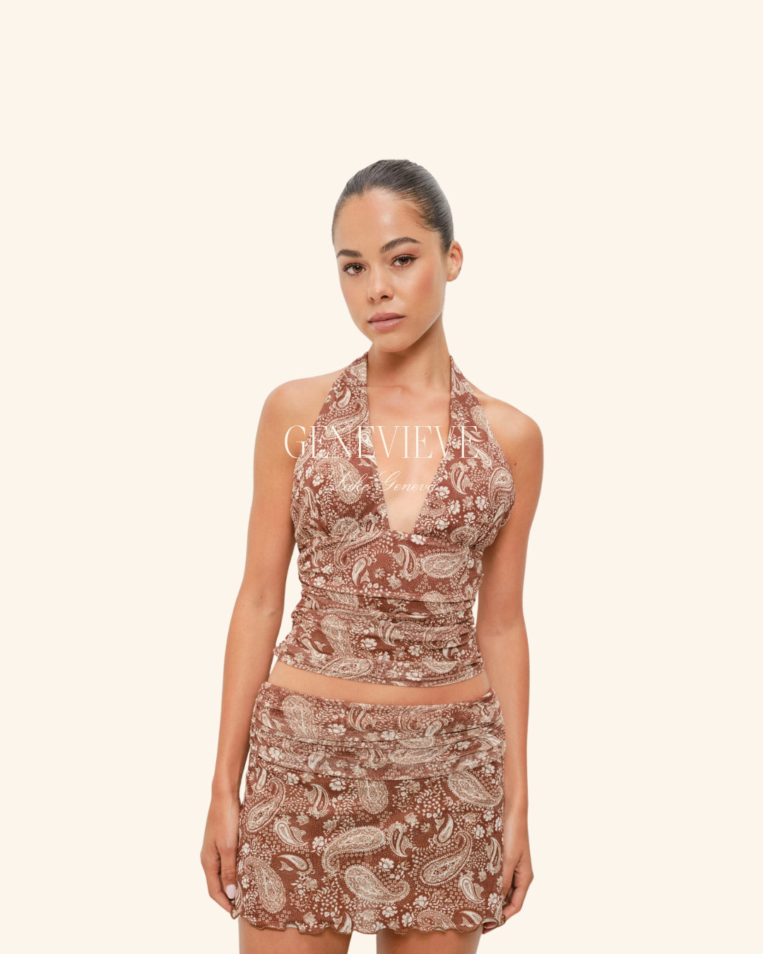 Pretty Garbage Brown Paisley Halter