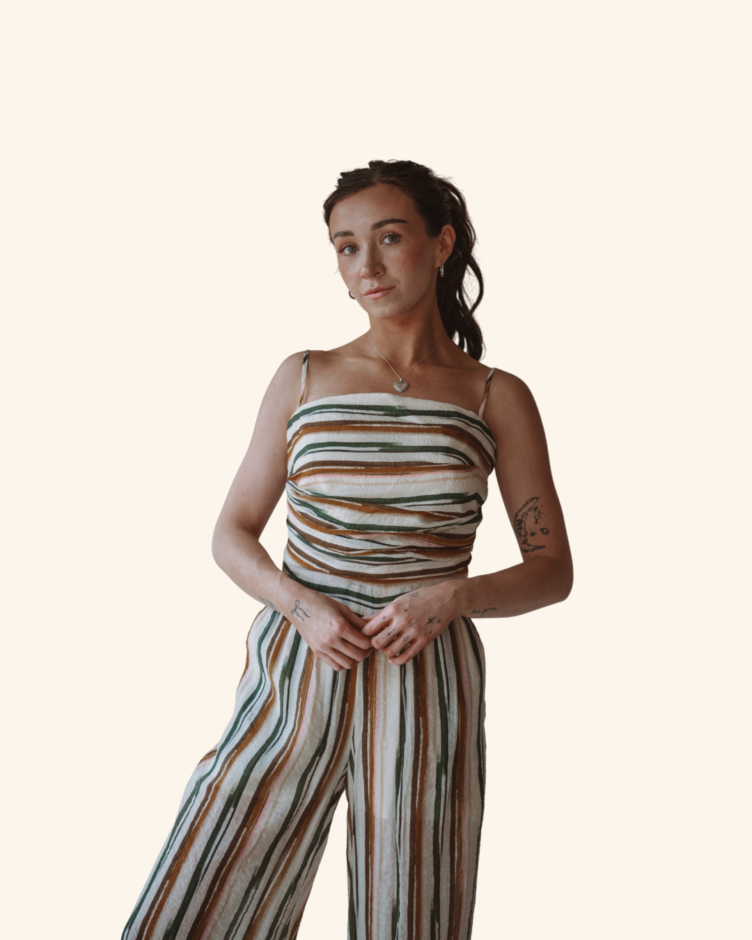KLD Multi Stripe Tie-Back Top