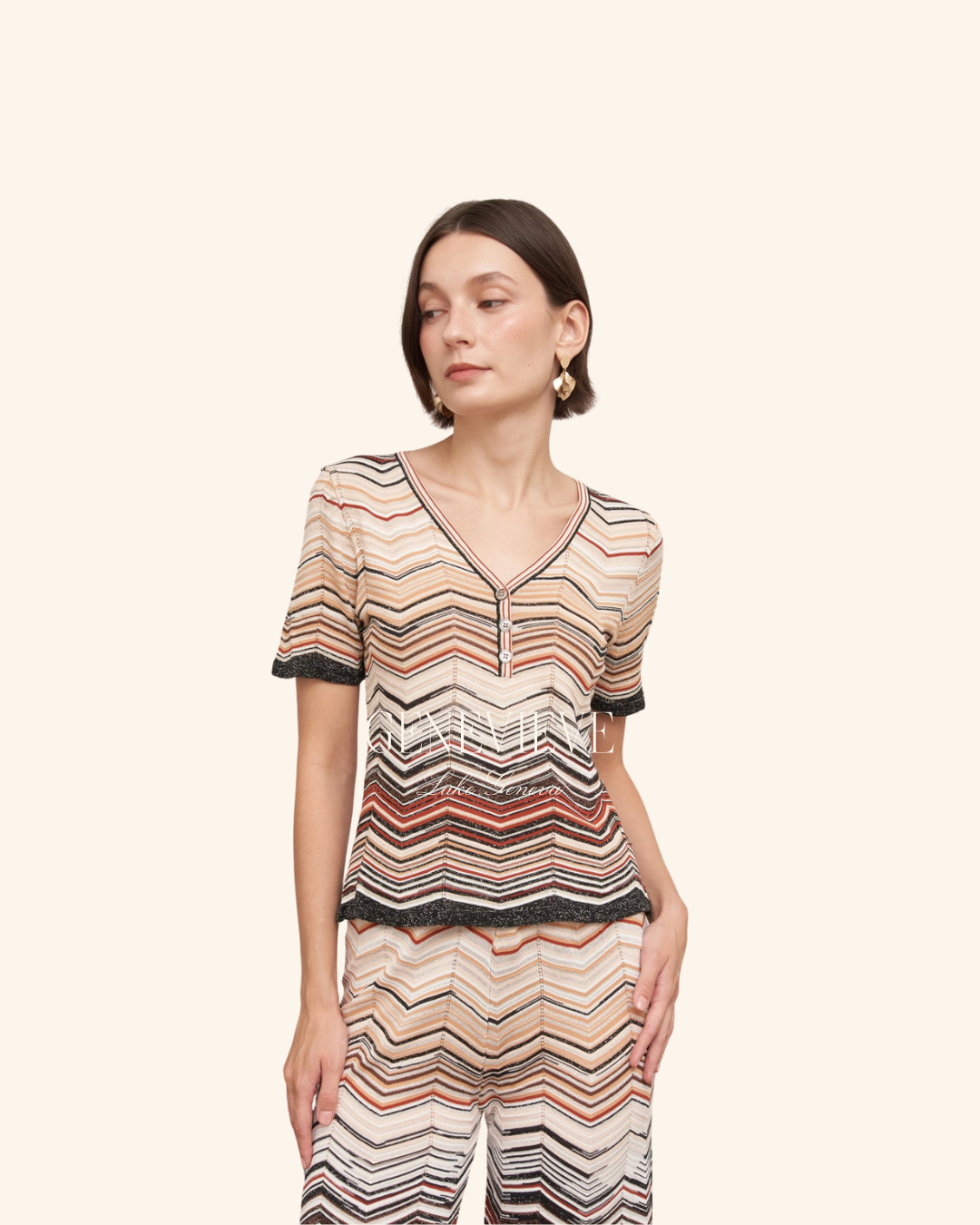 En Creme Multicolored Knit Top