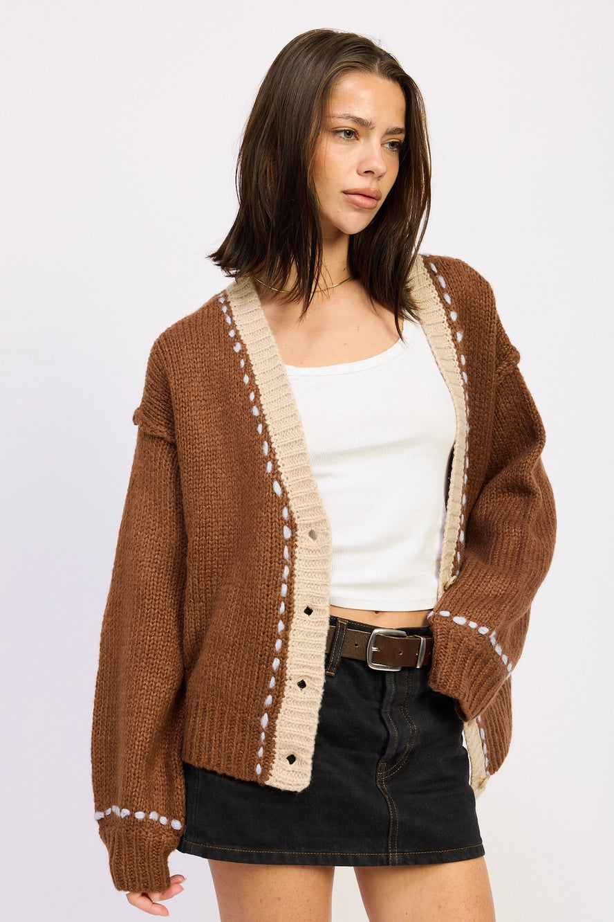 Emory Park Button Down Contrasted Cardigan