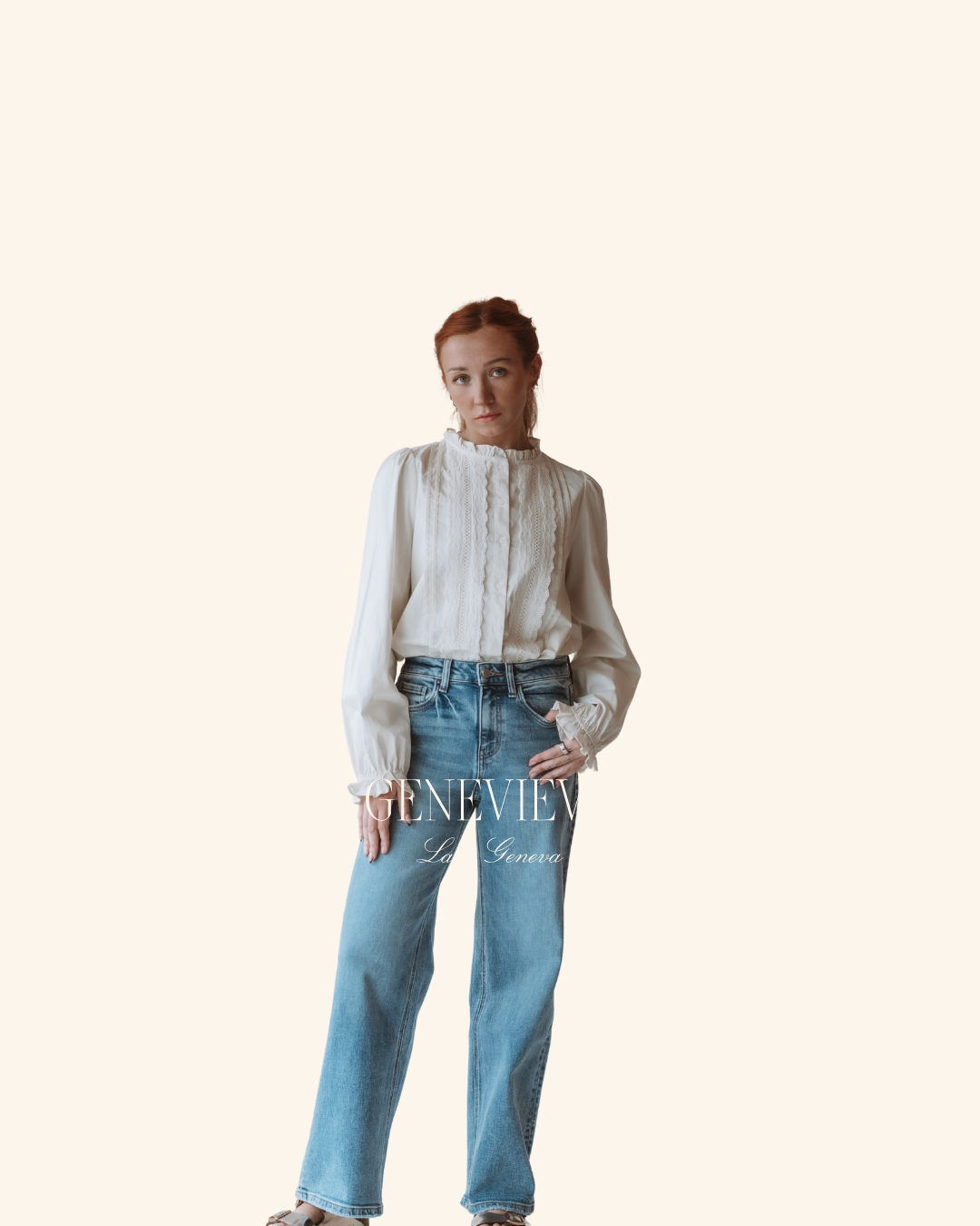 &merci Off White Eyelet Blouse