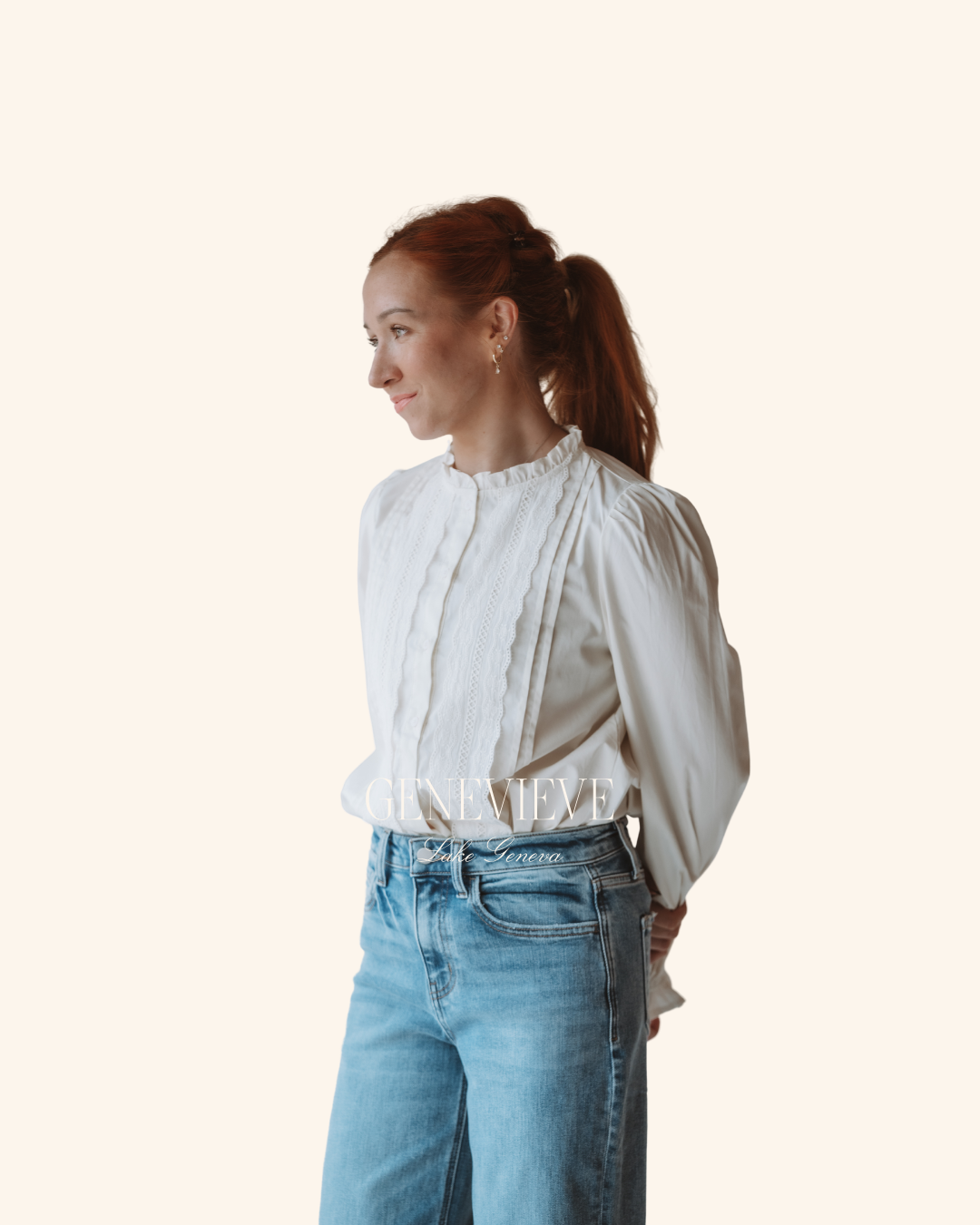 &merci Off White Eyelet Blouse