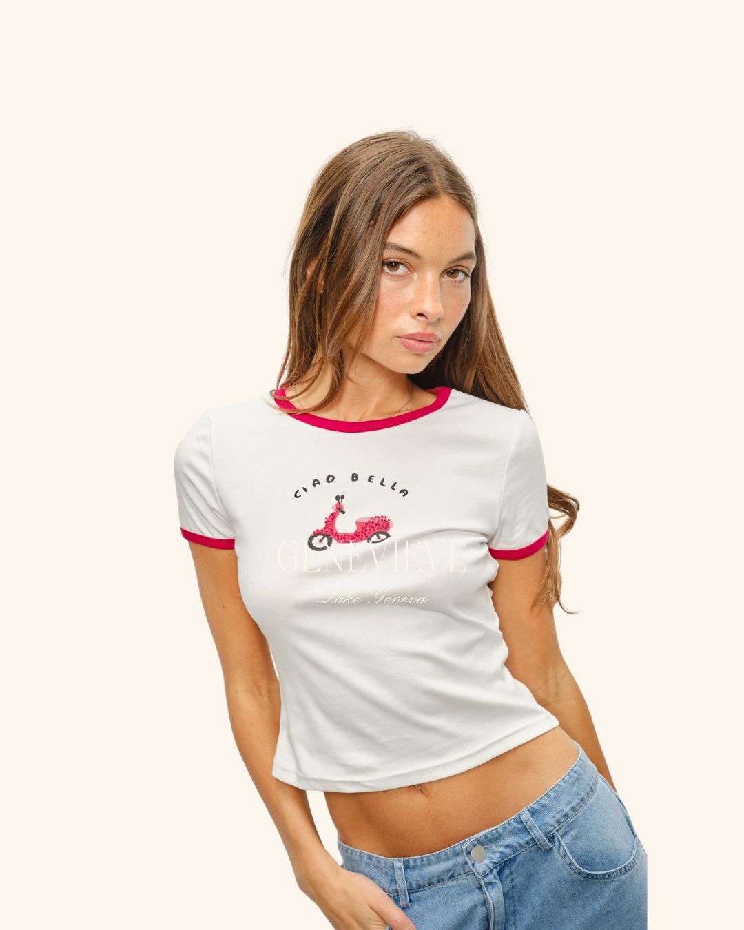Pretty Garbage Red Vespa Beaded Top