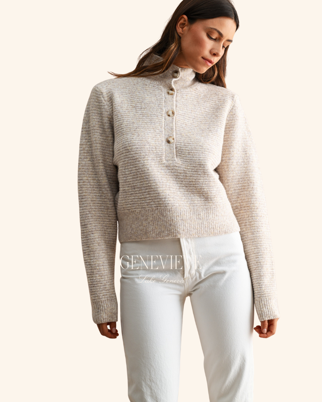 Mable Taupe Button Down Sweater