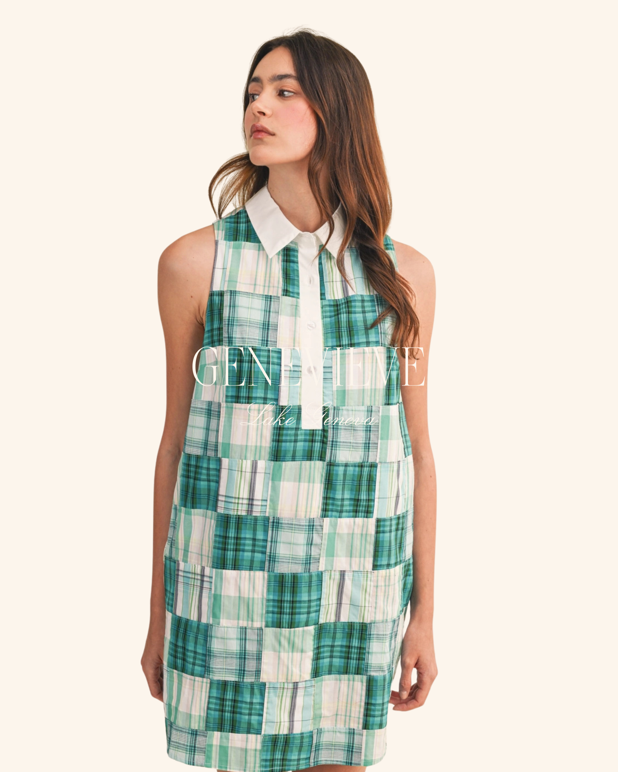 &Merci Plaid Patchwork Mini Dress