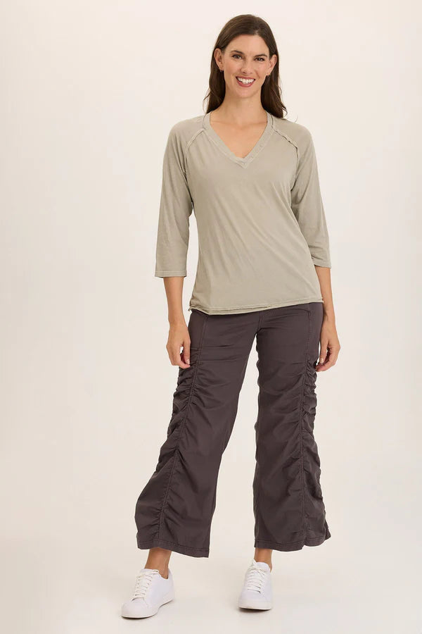 Wearables Naola Stretch Poplin Ruched Flare Gaucho