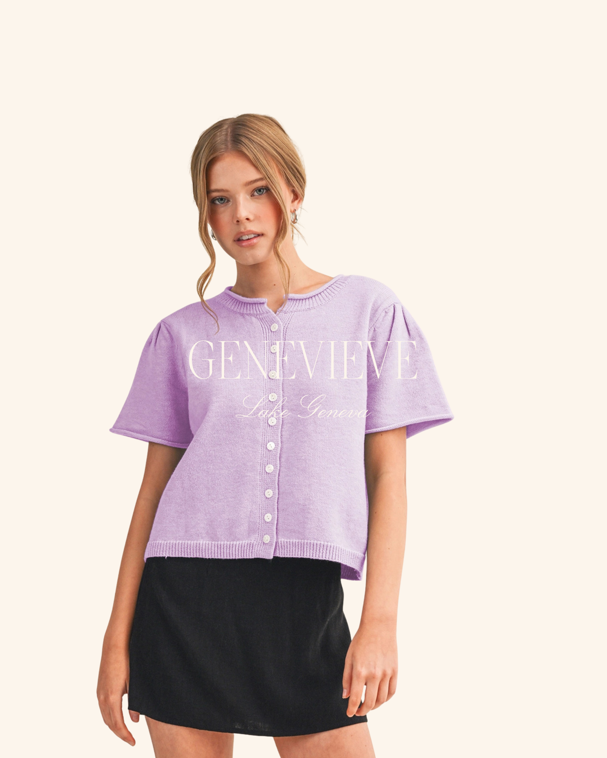 &Merci Short Sleeve Sweater Cardigan