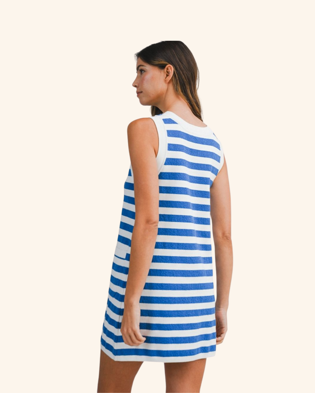 Mable Blue Stripe Knit Mini Dress