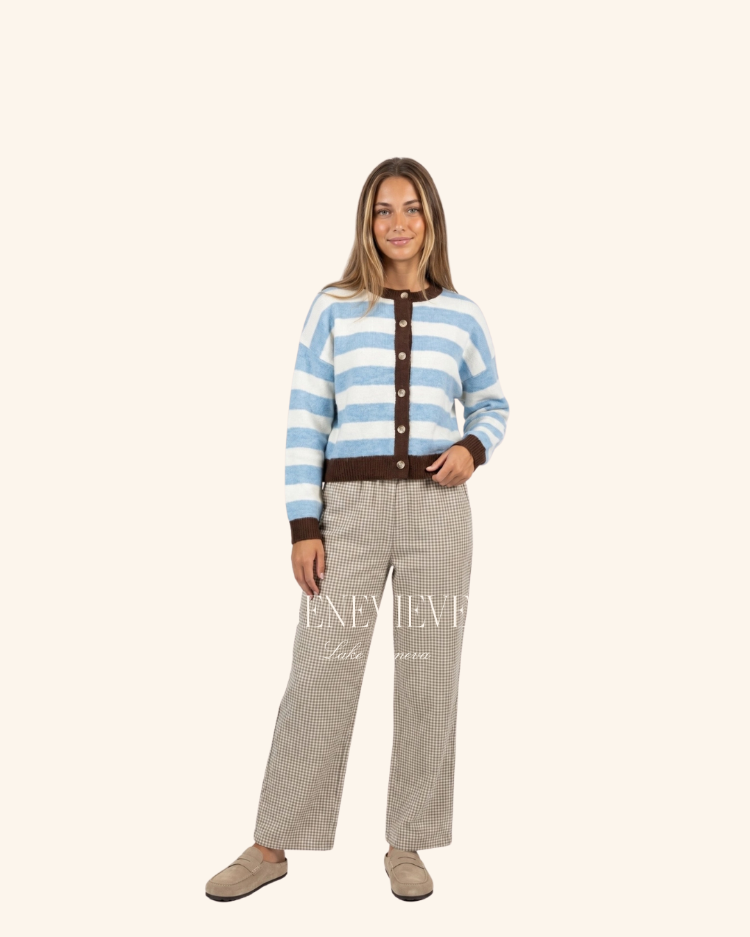 Twenti Stripe Button Up Cardigan