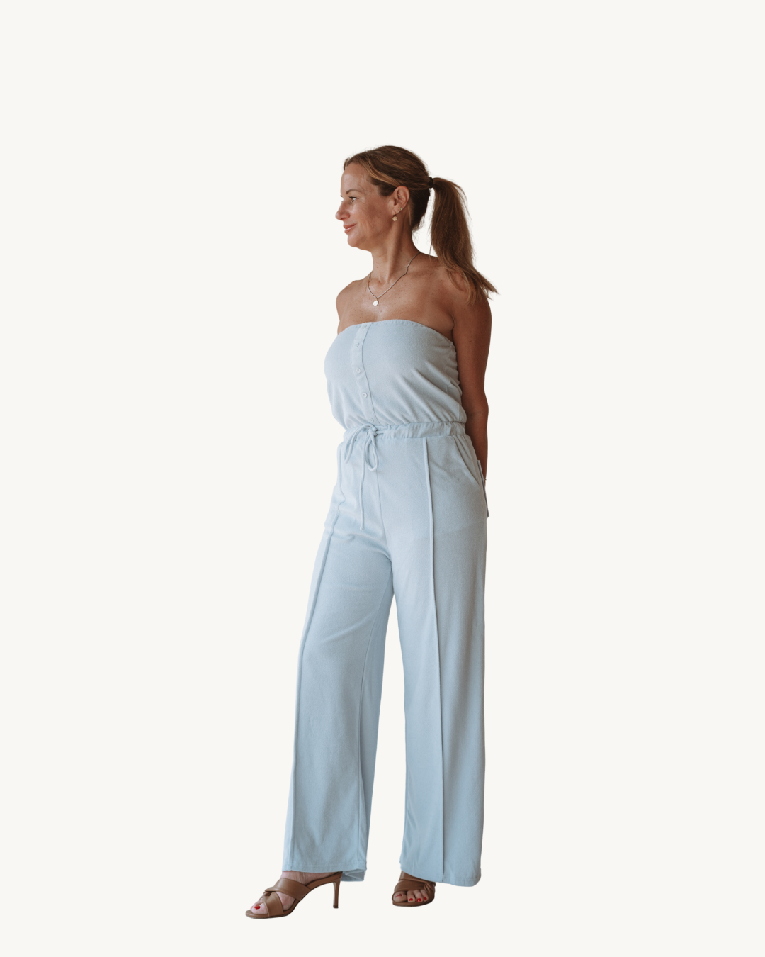 Needii Terry Cloth Strapless Jumpsuit