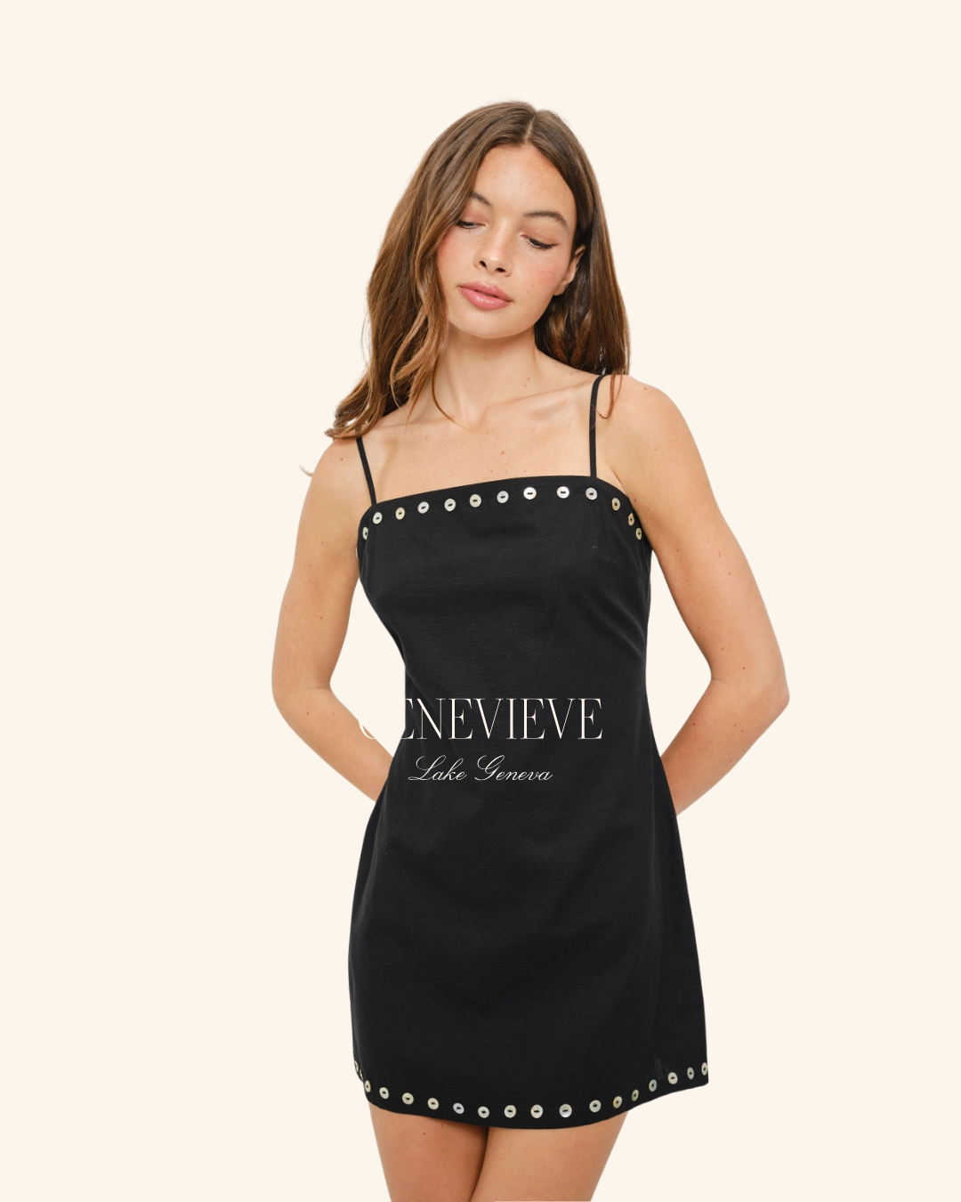 Pretty Garbage Black Button Mini Dress