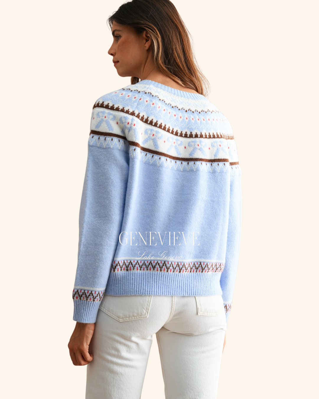 Mable Light Blue Jauqard Cardigan