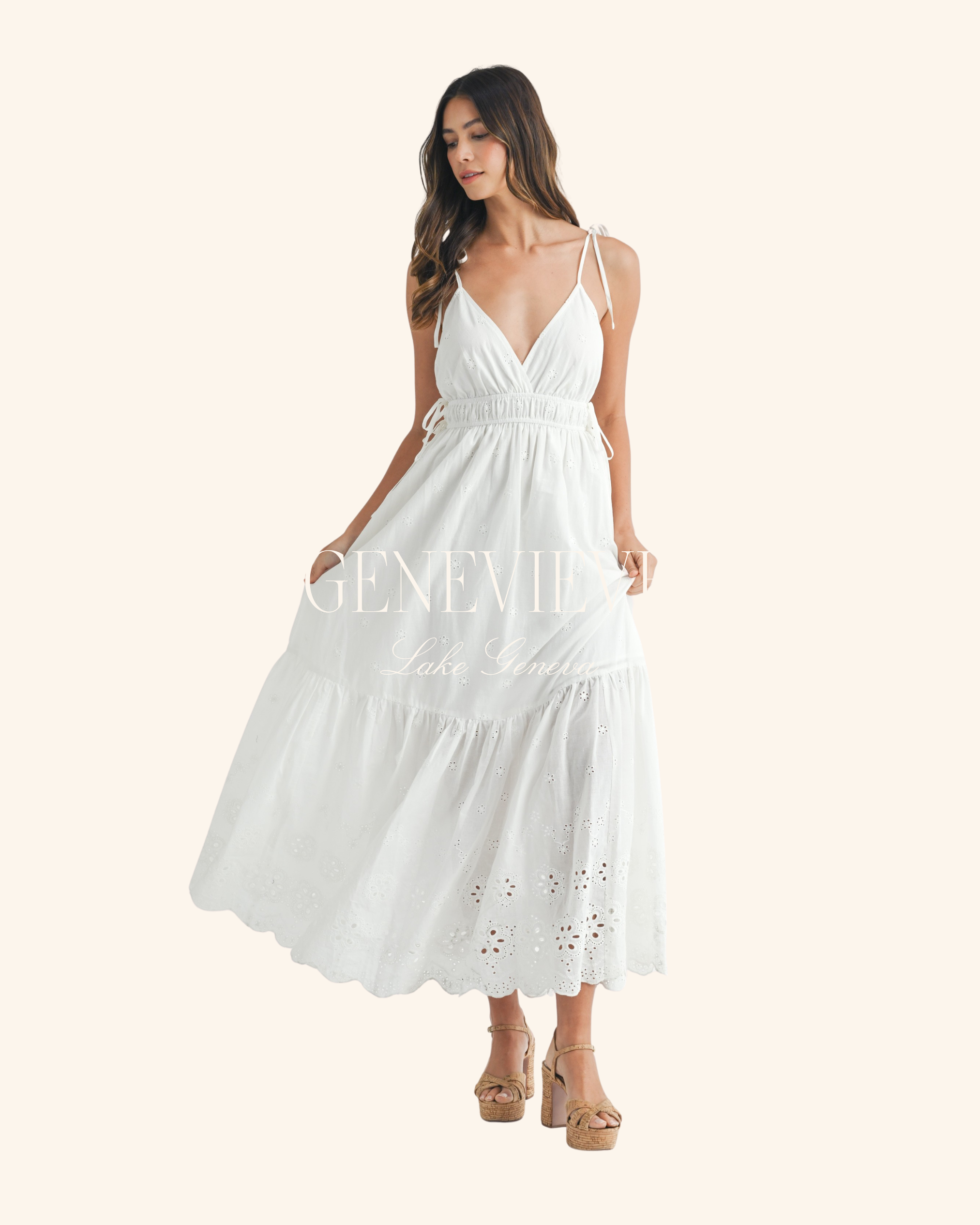 Mable Eyelet Lace Maxi Dress Genevieve Lake Geneva Mable Eyelet Lace Maxi Dress Genevieve Lake Geneva