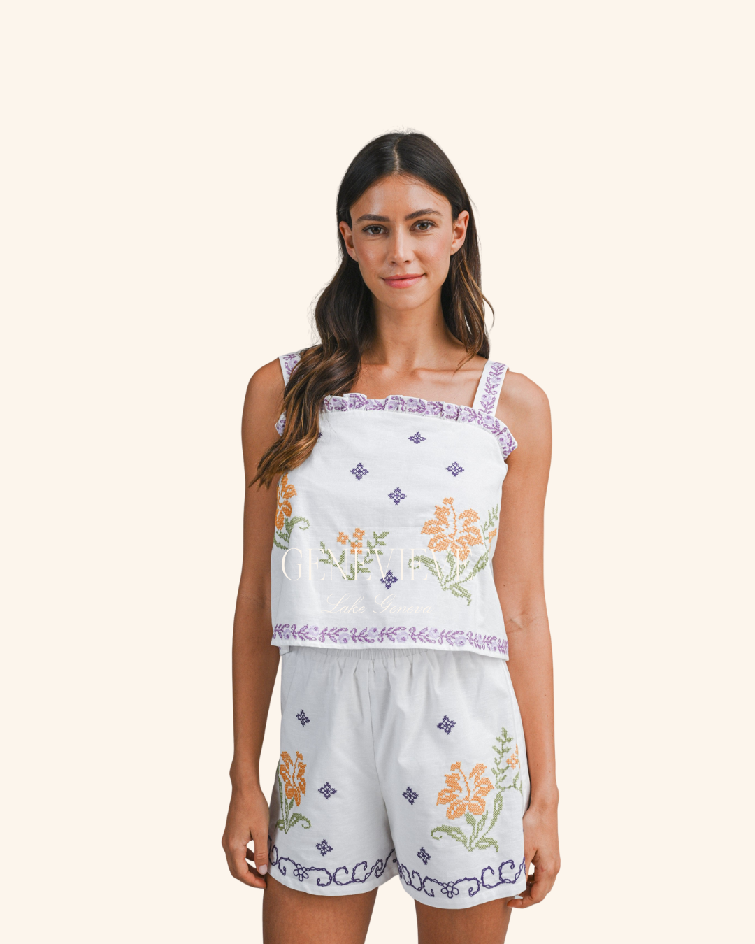 Mable Embroidered Ruffle Shorts
