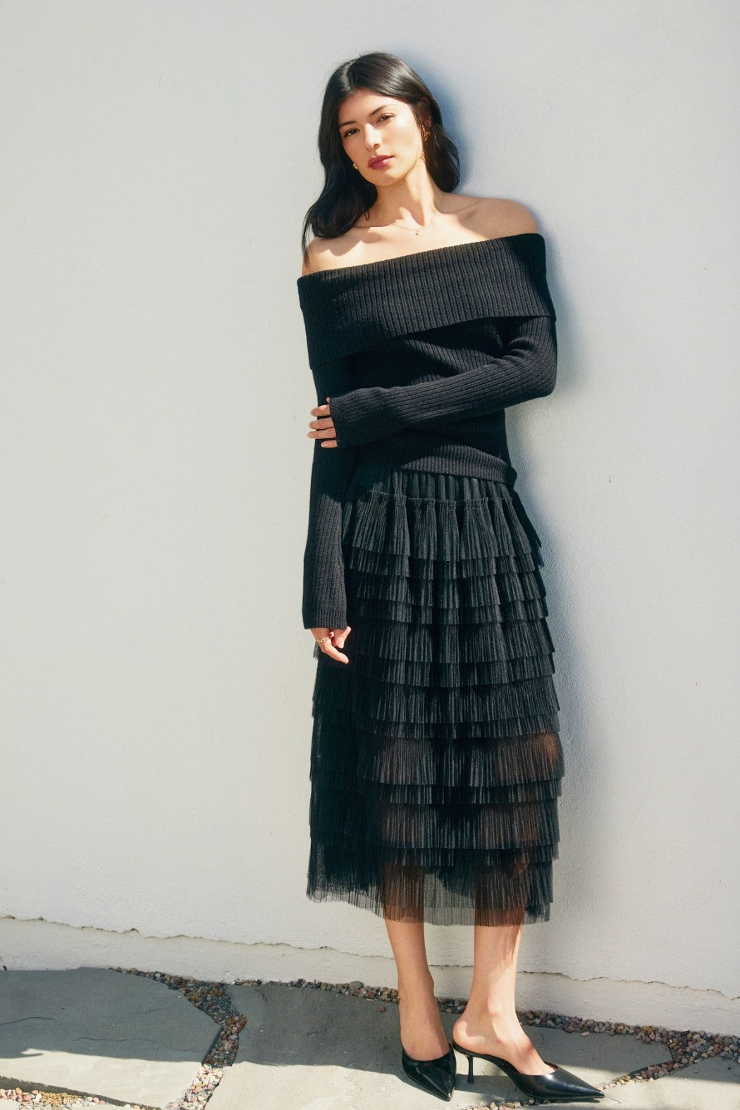 Dress Forum Fold Over Off The Shoulder Sweater