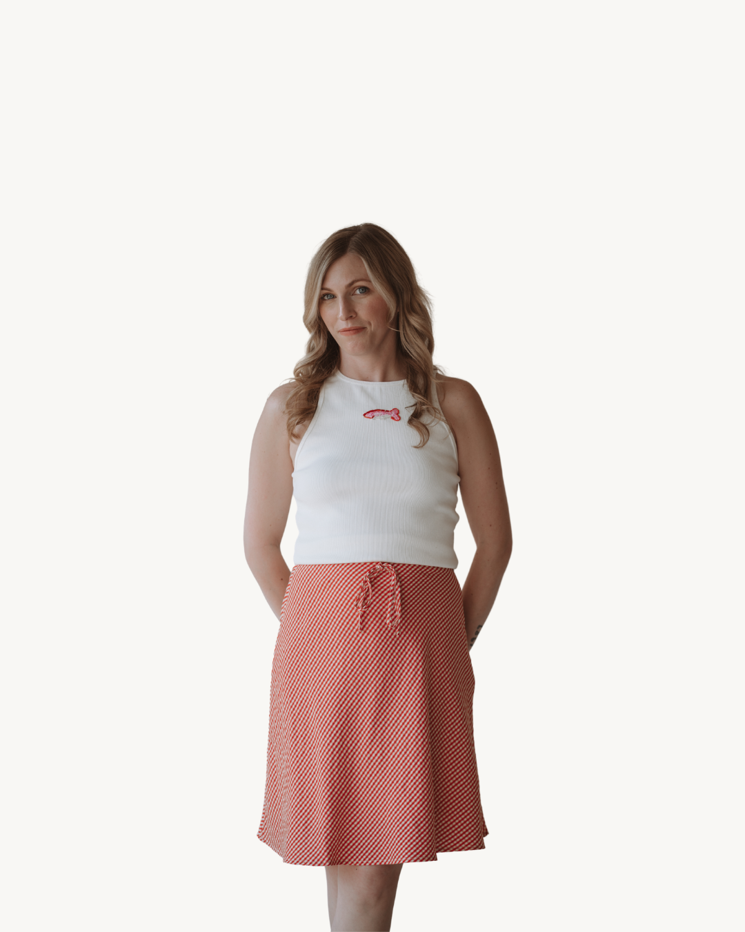 Emory Park Red Gingham A-Line Skirt