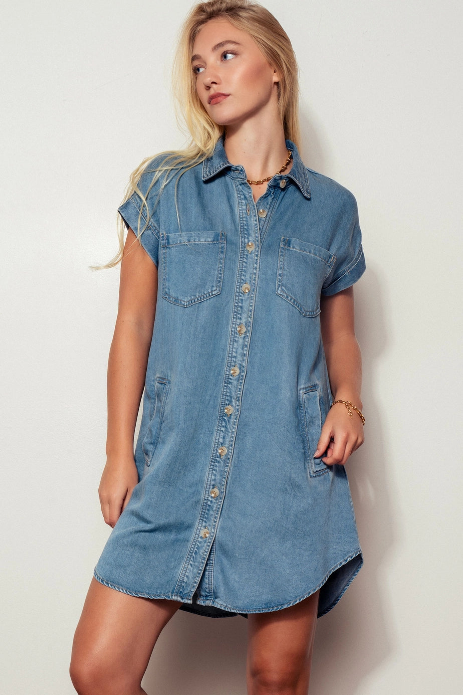 Urban Daizy Relaxed Western Denim Mini Dress