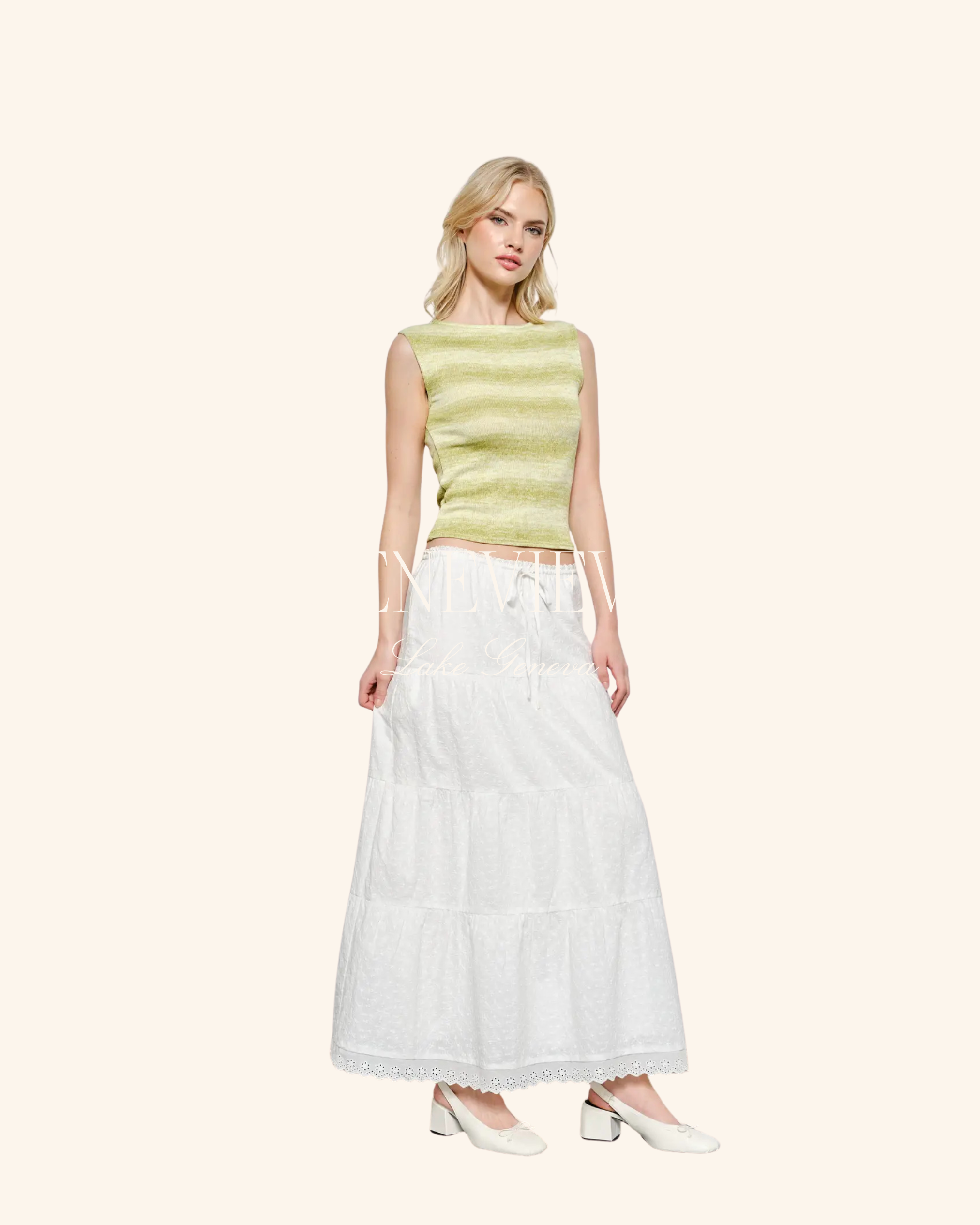 Pretty Garbage Beya Boat Neck Top – Green Multi