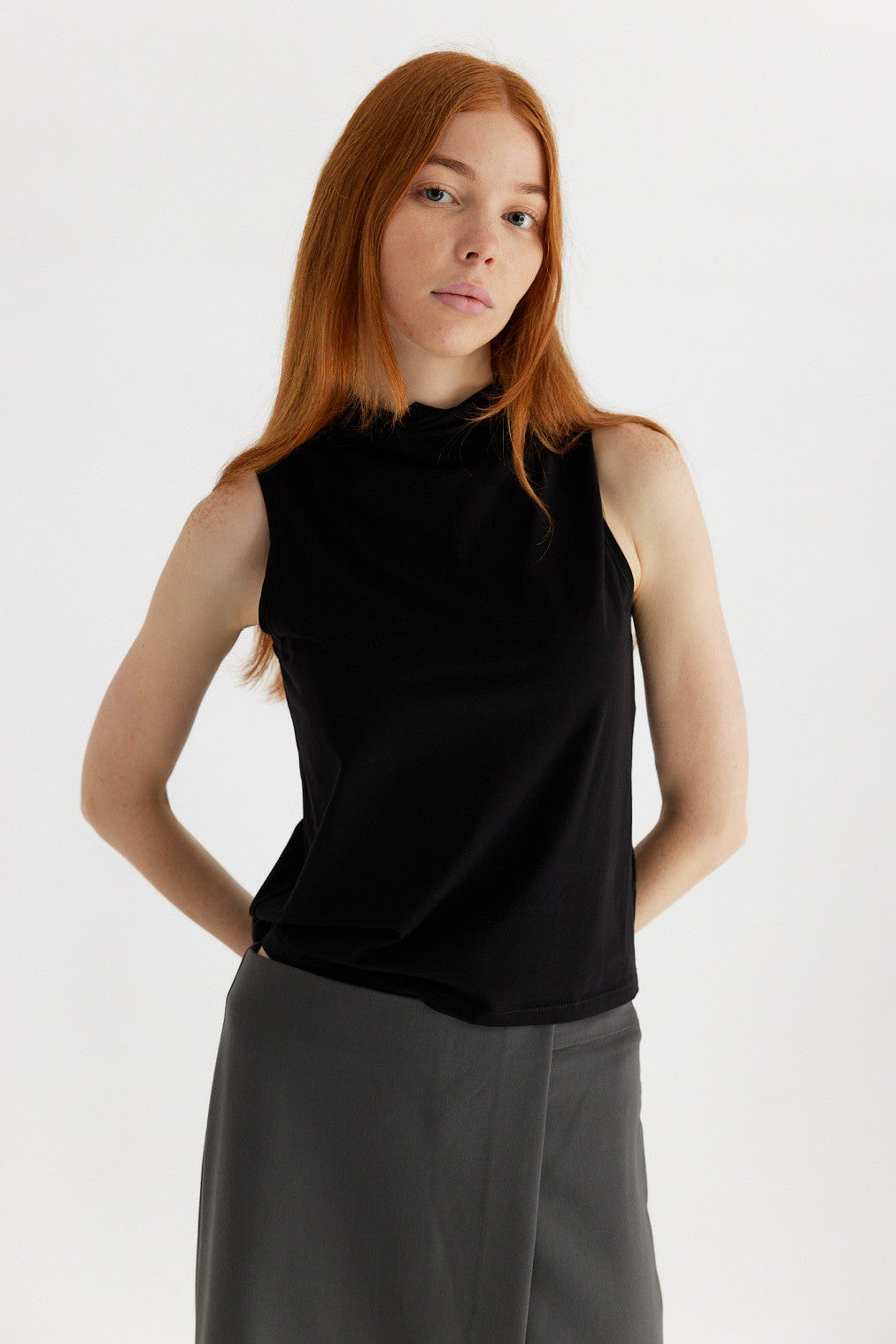 All Row Mock Neck Top