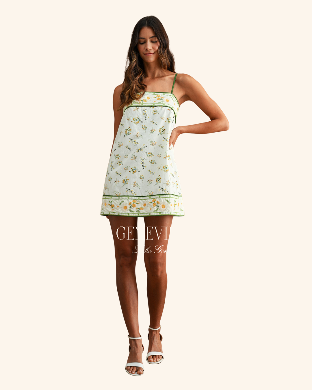 Mable Green Contrast Shift Dress