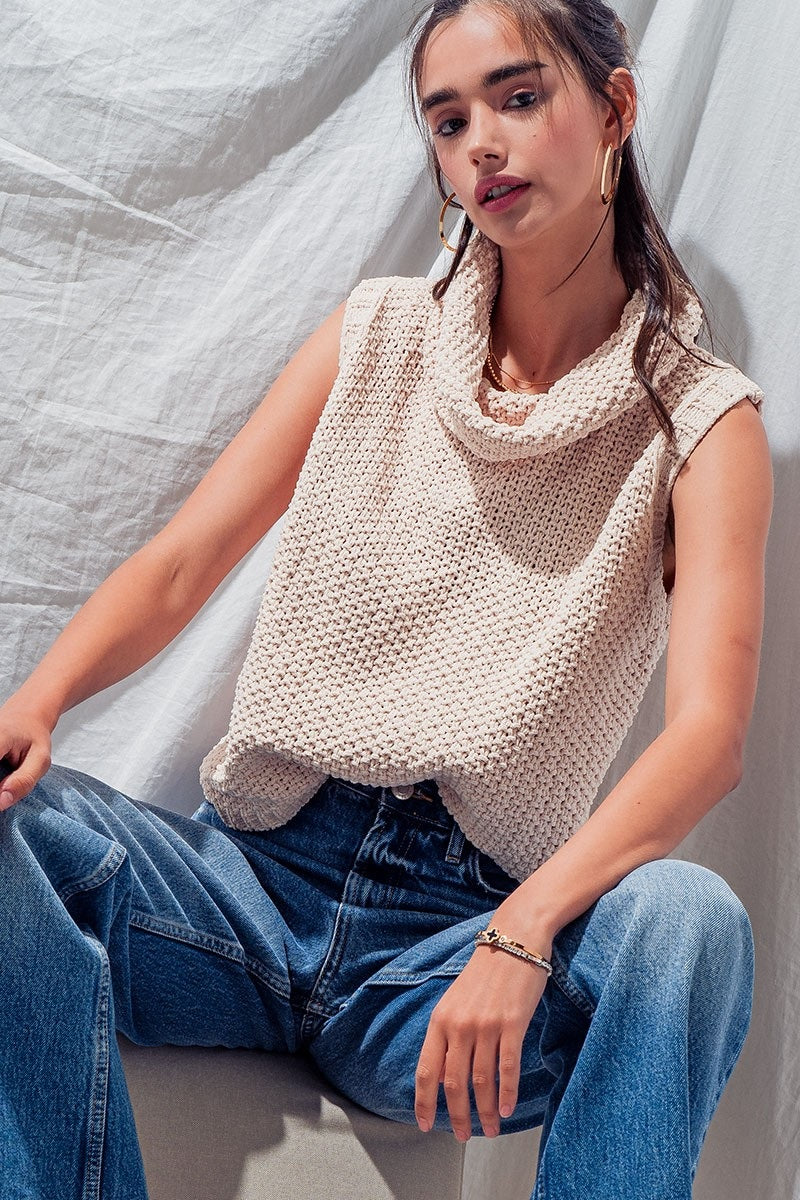 Trend: Notes Cowl Neck Crochet Top