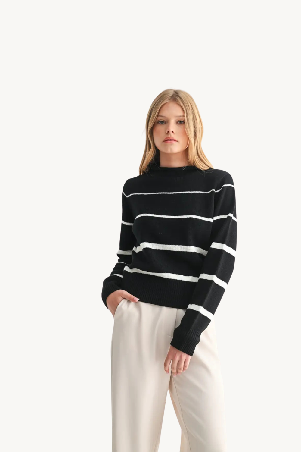 Fun2Fun Stripe Round Neck Sweater