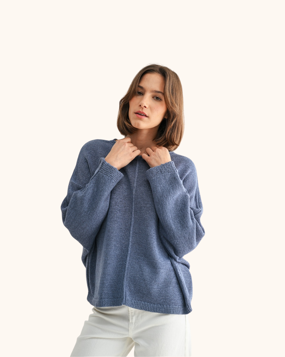 Fun2Fun Dusty Blue Dolman Sweater
