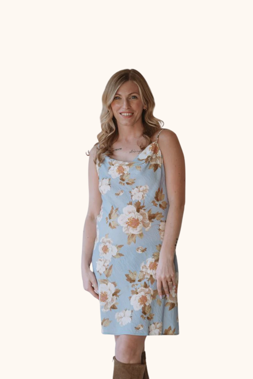 En Crème Pastel Print Cami Dress