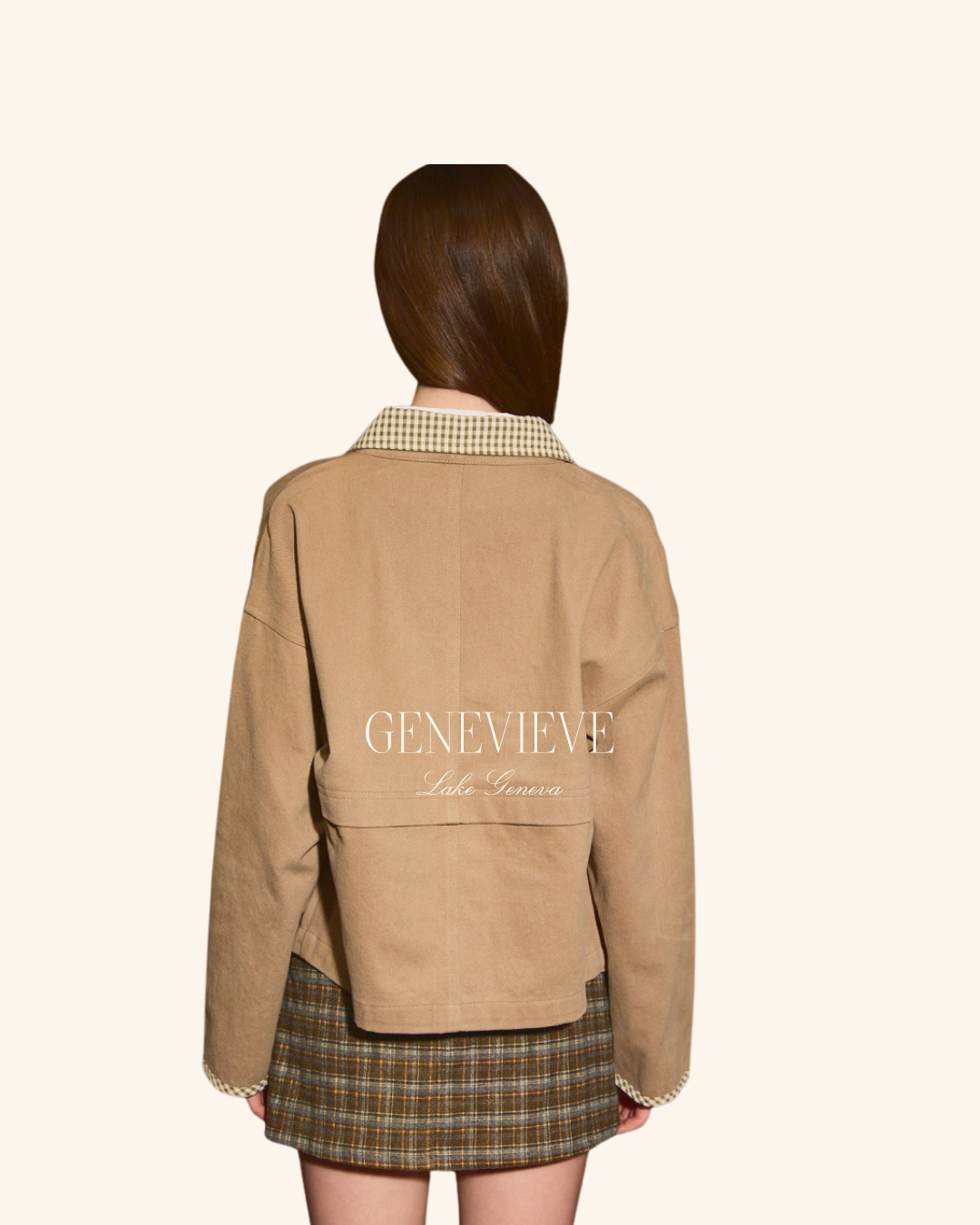 Le Lis Brown Olive Gingham Jacket