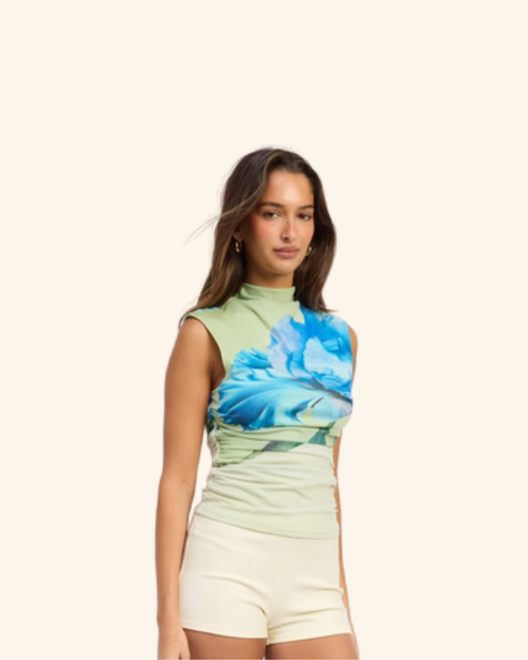 Emory Park Green Blue Mesh Top