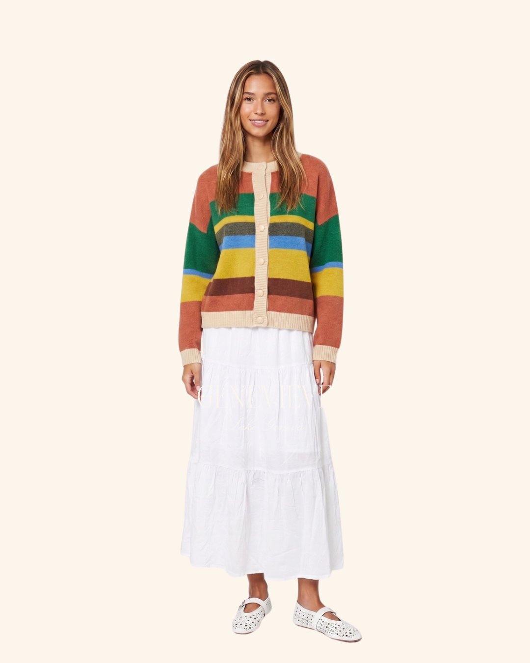 Twenti Rust Striped Cardigan
