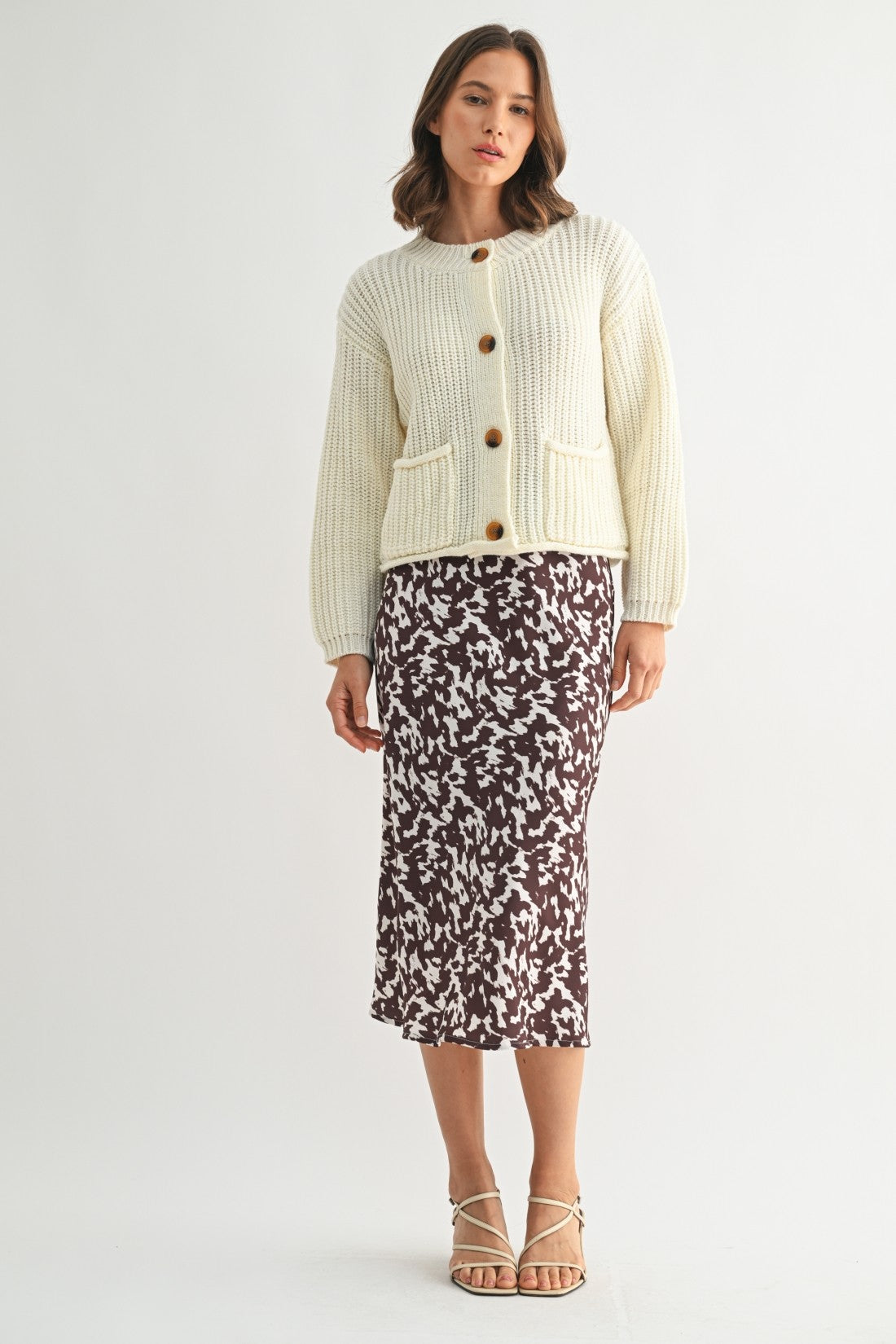 Fun2Fun Abstract Print Satin Skirt