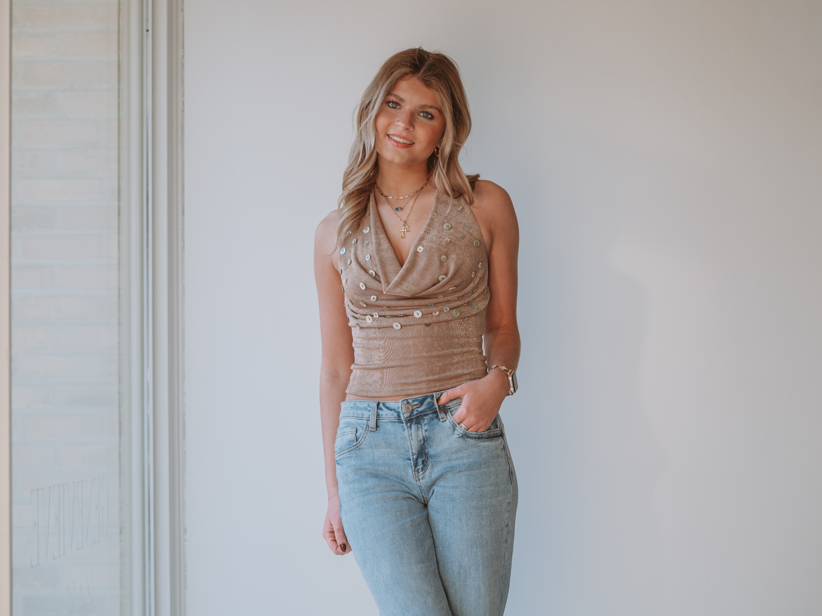 Pretty Garbage Jin Button Halter Top