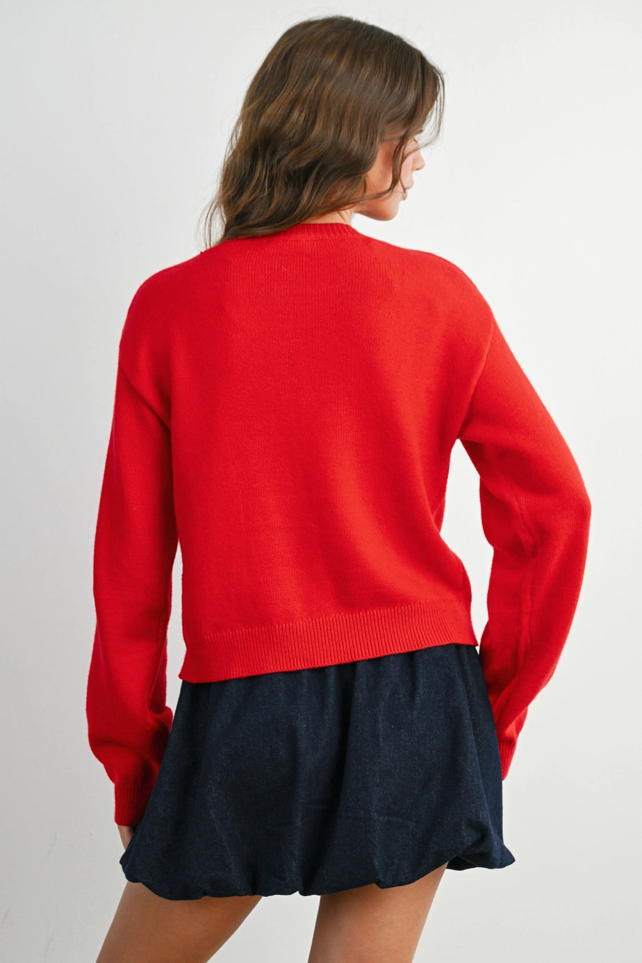 Buttermelon Long Sleeve Buttoned Cropped Cardigan