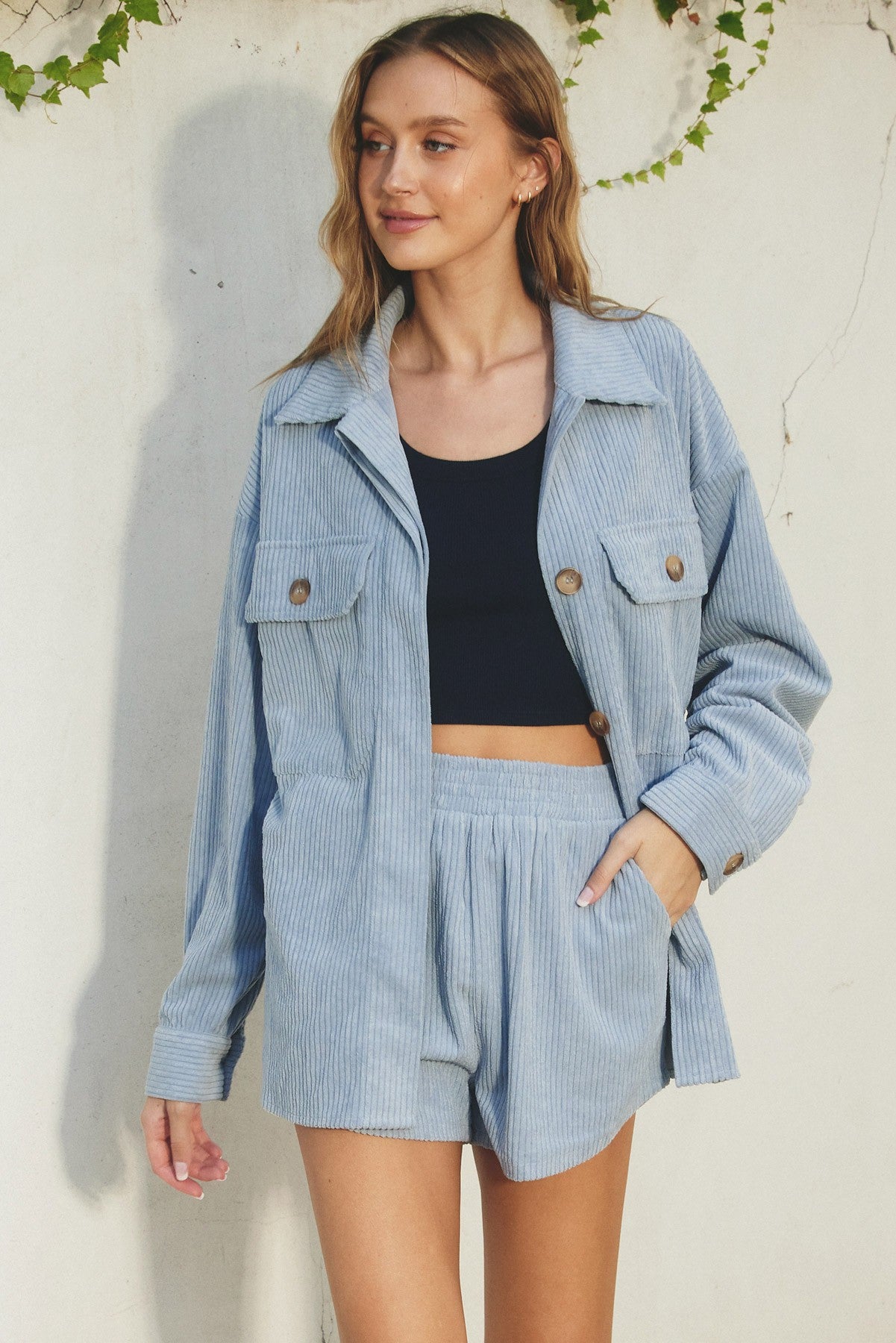 Dress Forum Corduroy Oversized Shirt Jacket