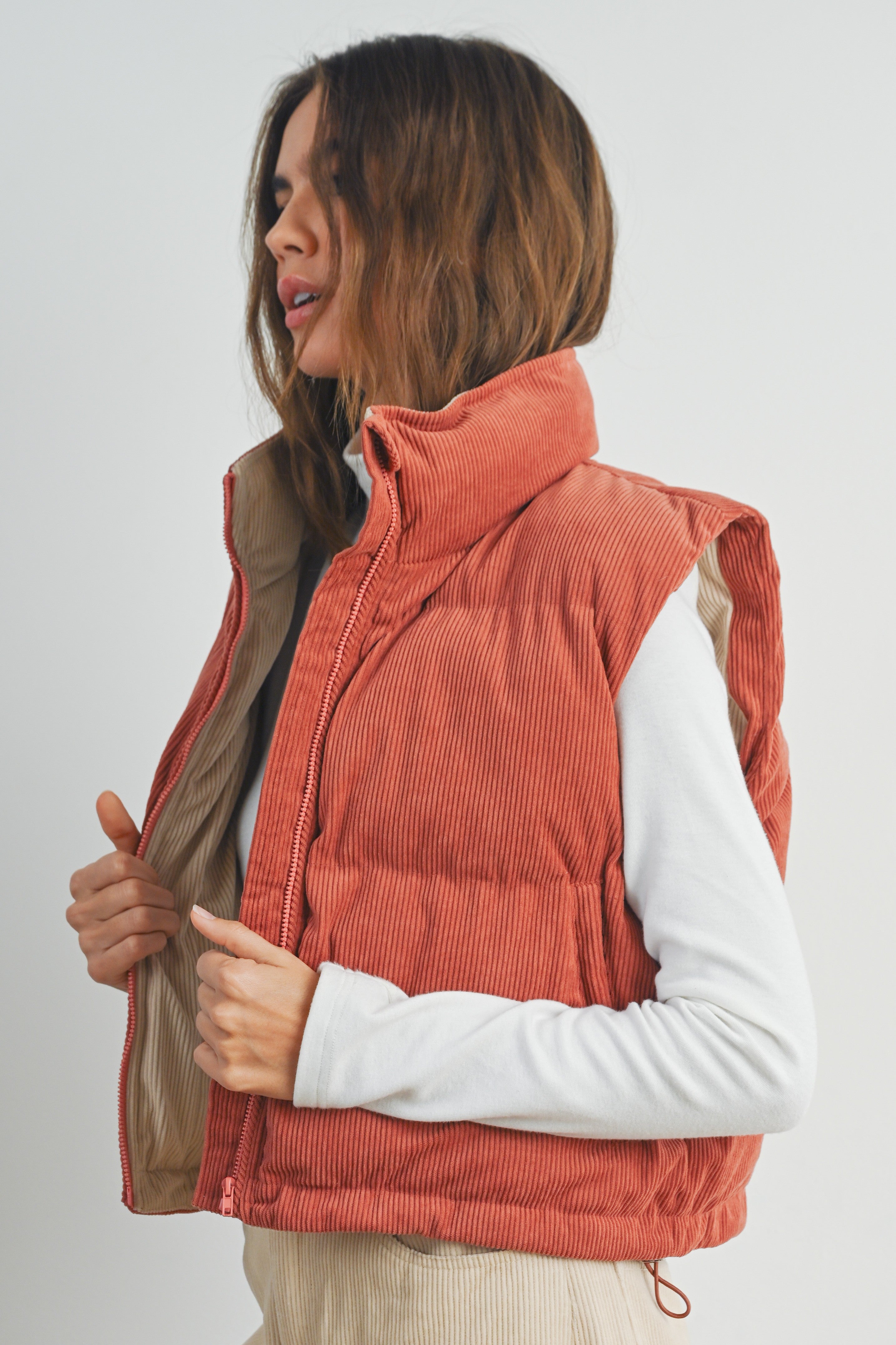 Buttermelon Adoreme Corduroy Puffer Vest