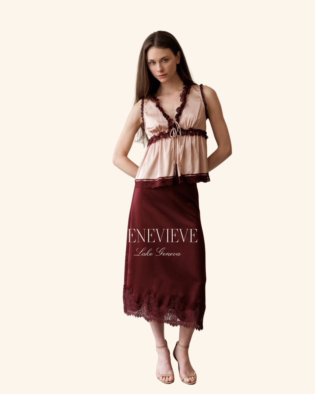 Storia Burgundy Lace Skirt