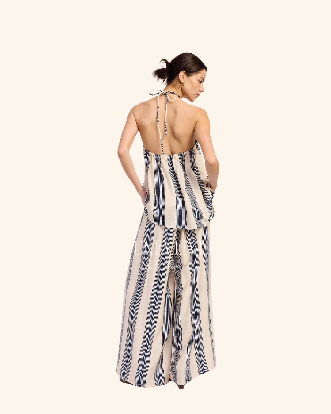 Emory Park Navy Stripe Linen Top