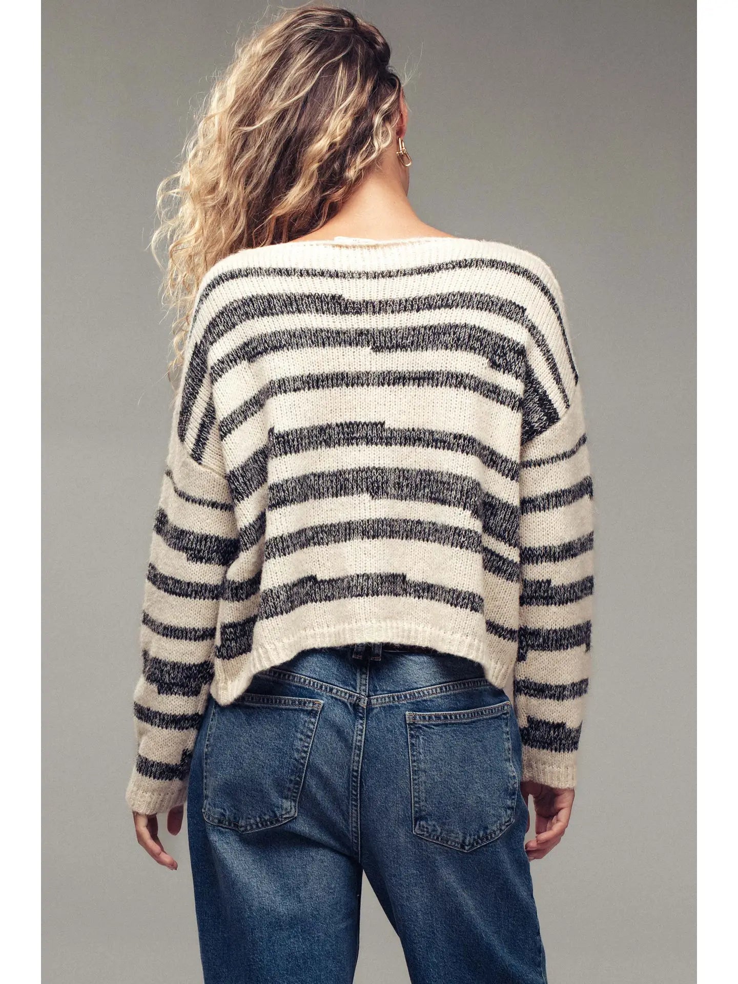 Urban Daizy Striped Boatneck Knit Sweater
