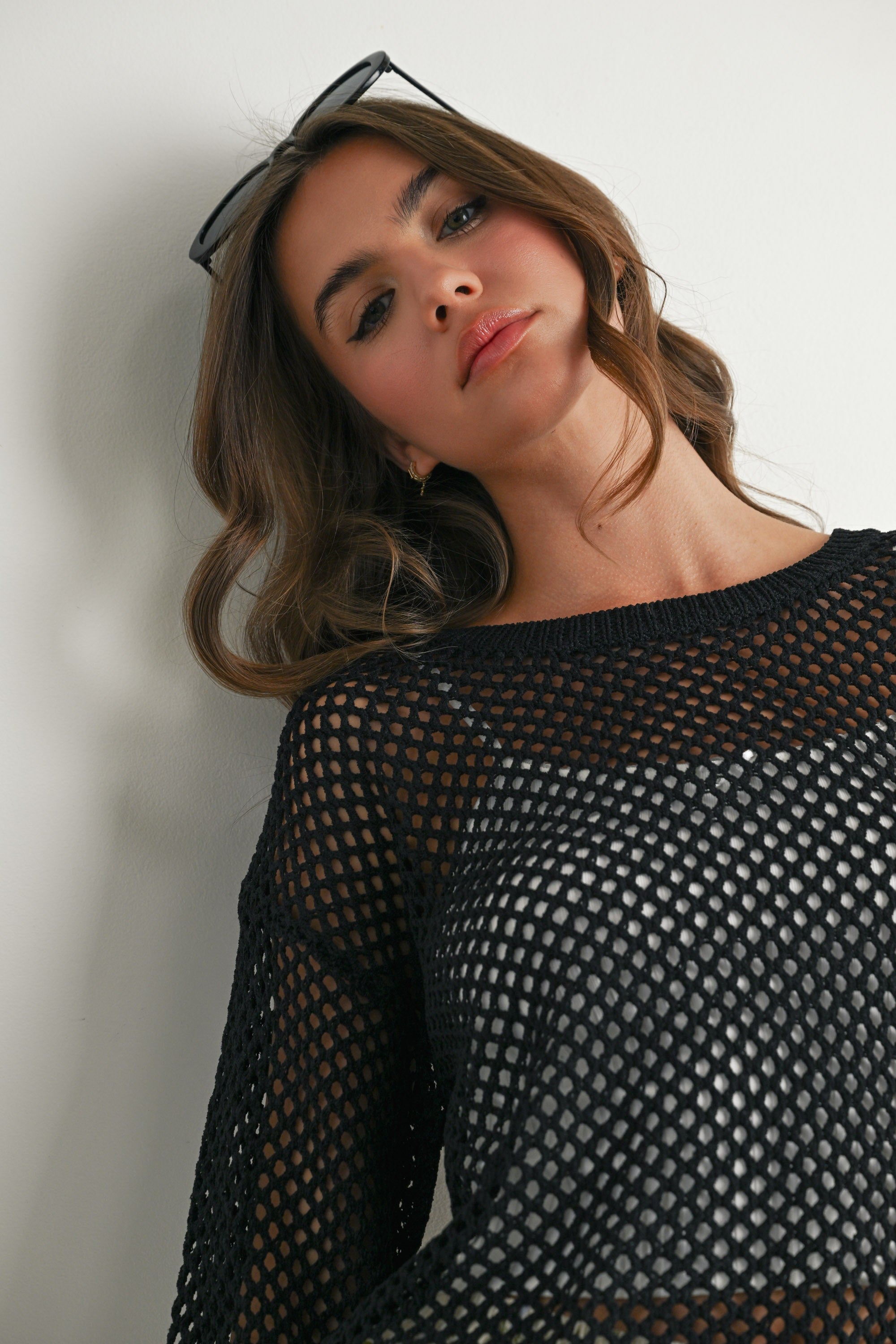 Buttermelon Long Sleeve CrochetTop