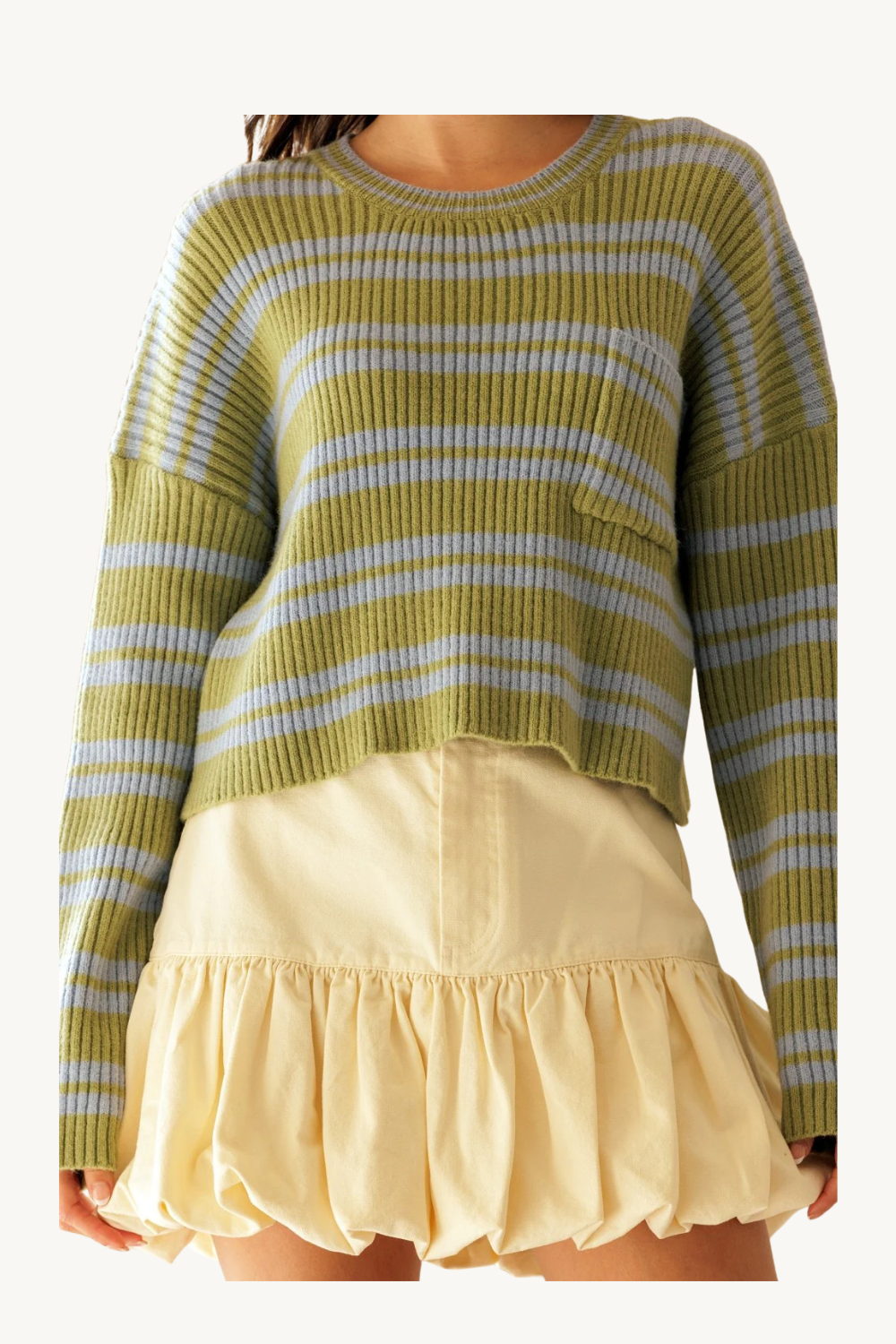 Storia Striped Ribbed Knit Sweater