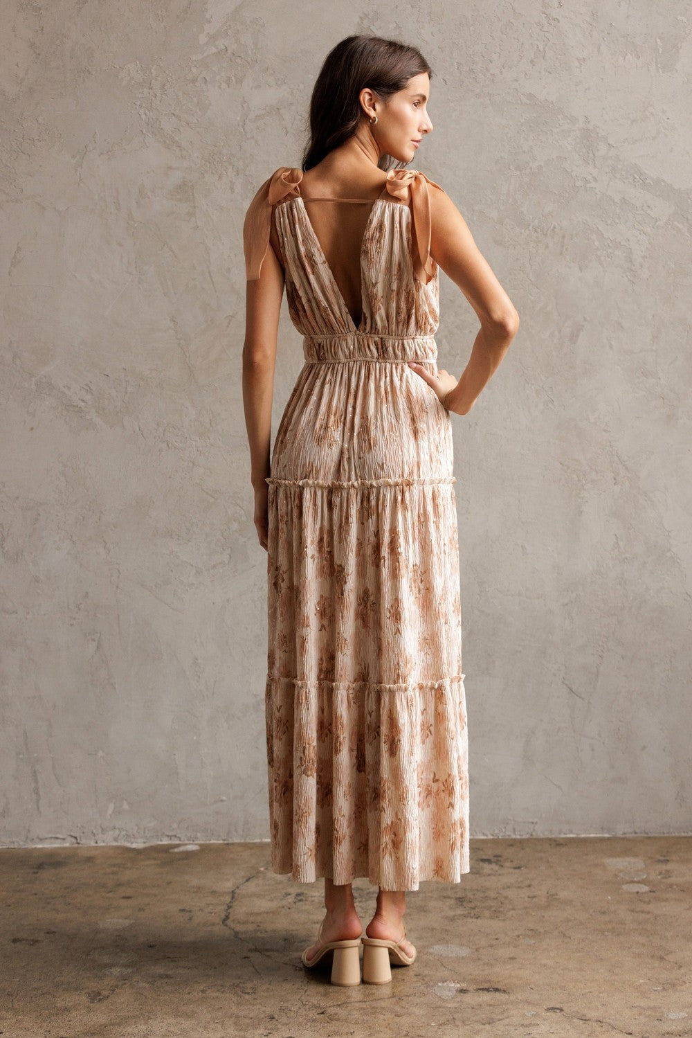 Storia Floral Mini Sequins Maxi Dress