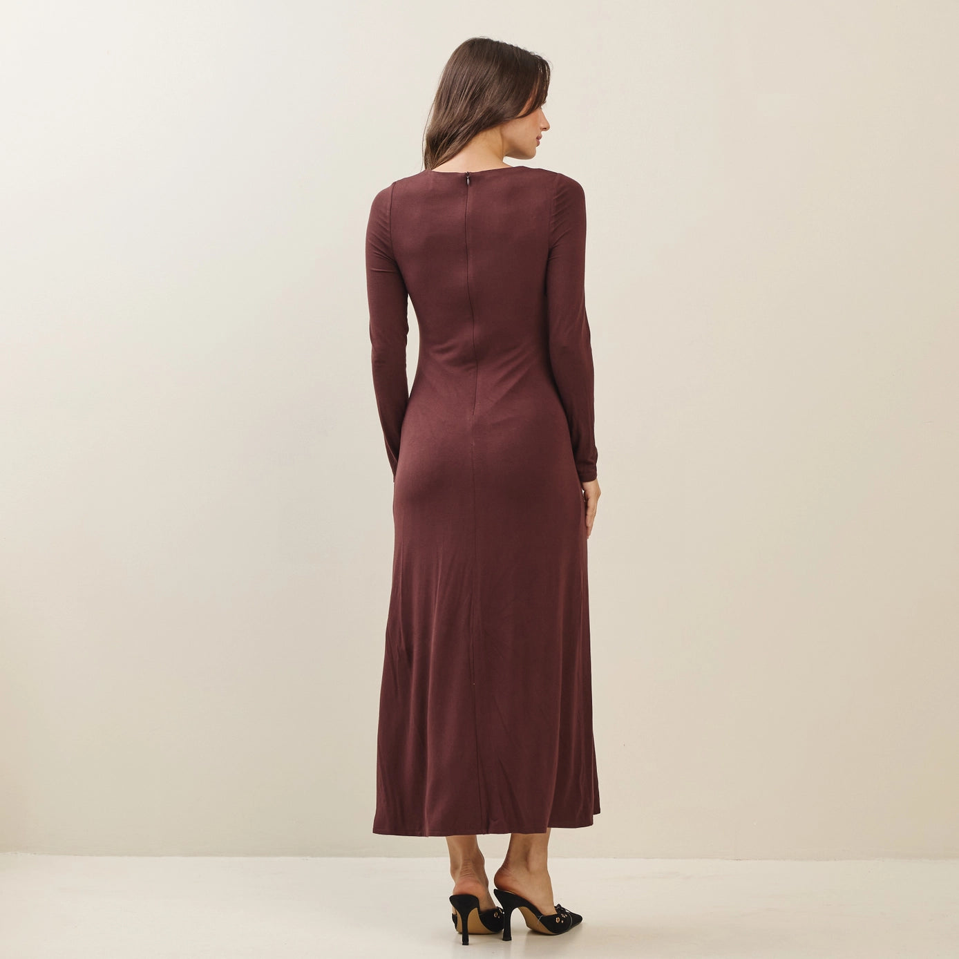 Able Twisted Neckline Maxi Dress