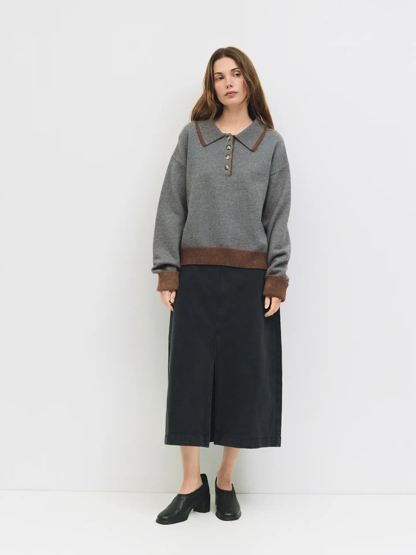 All Row Polo Striped Knit Sweater