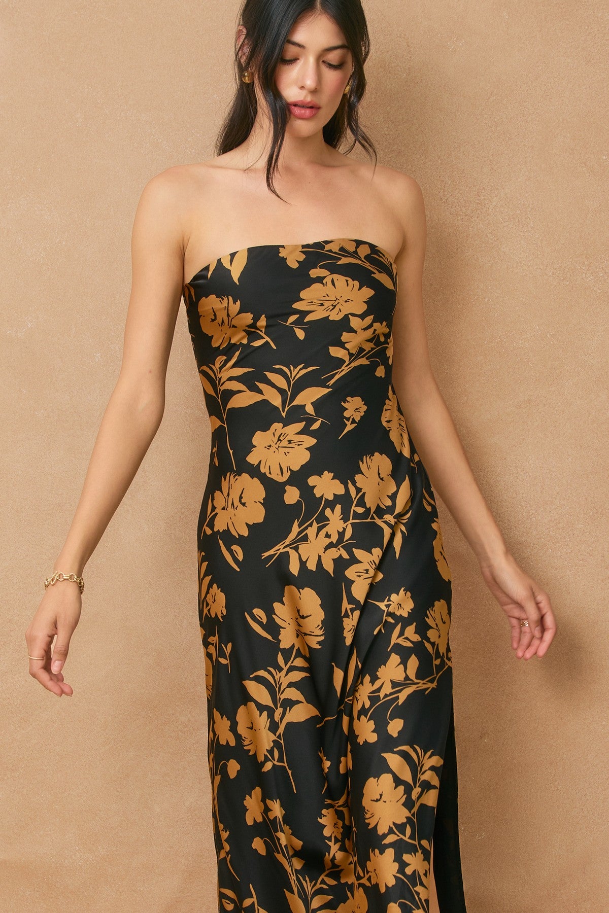 Dress Forum Undeniable Icon Strapless Bias-Cut Maxi Dress