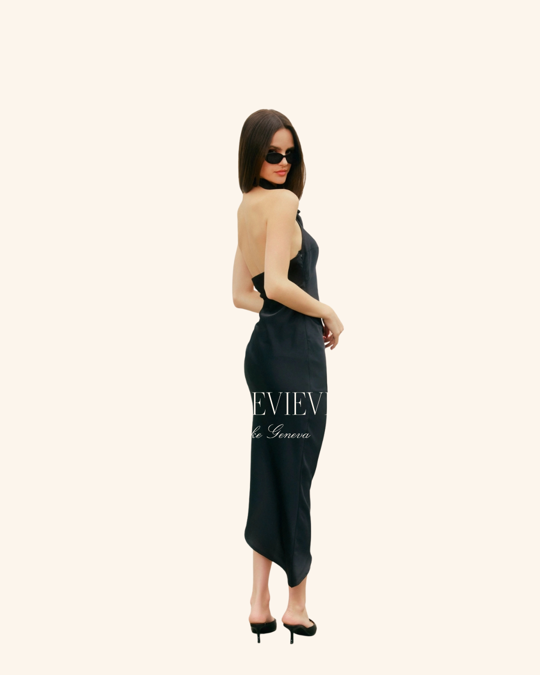 Dress Forum Black Halter Satin Dress