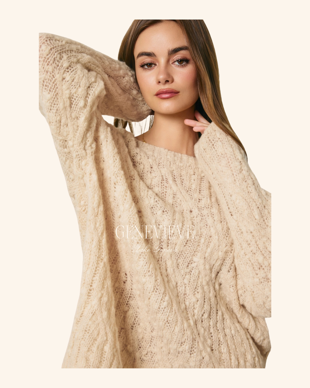 Dress Forum Natural Oversized Knit Sweater