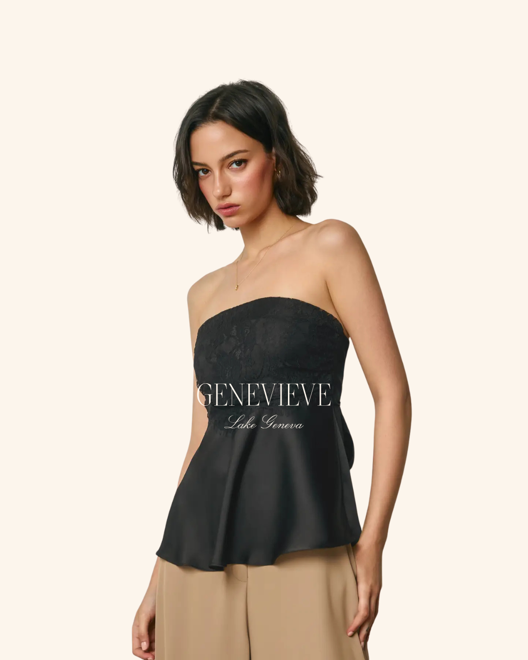 Dress Forum Satin Lace Top