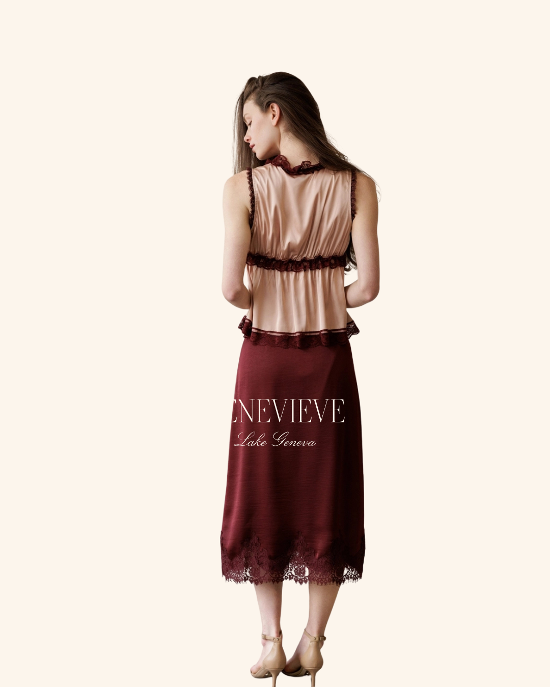 Storia Burgundy Lace Skirt