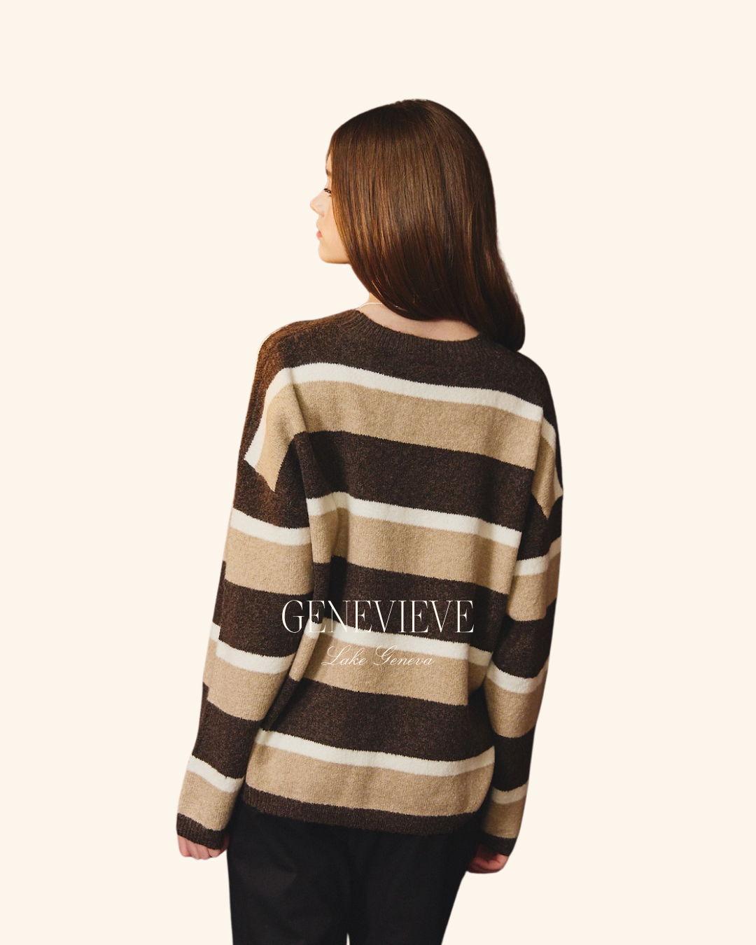 Le Lis Brown Stripe Knit Sweater